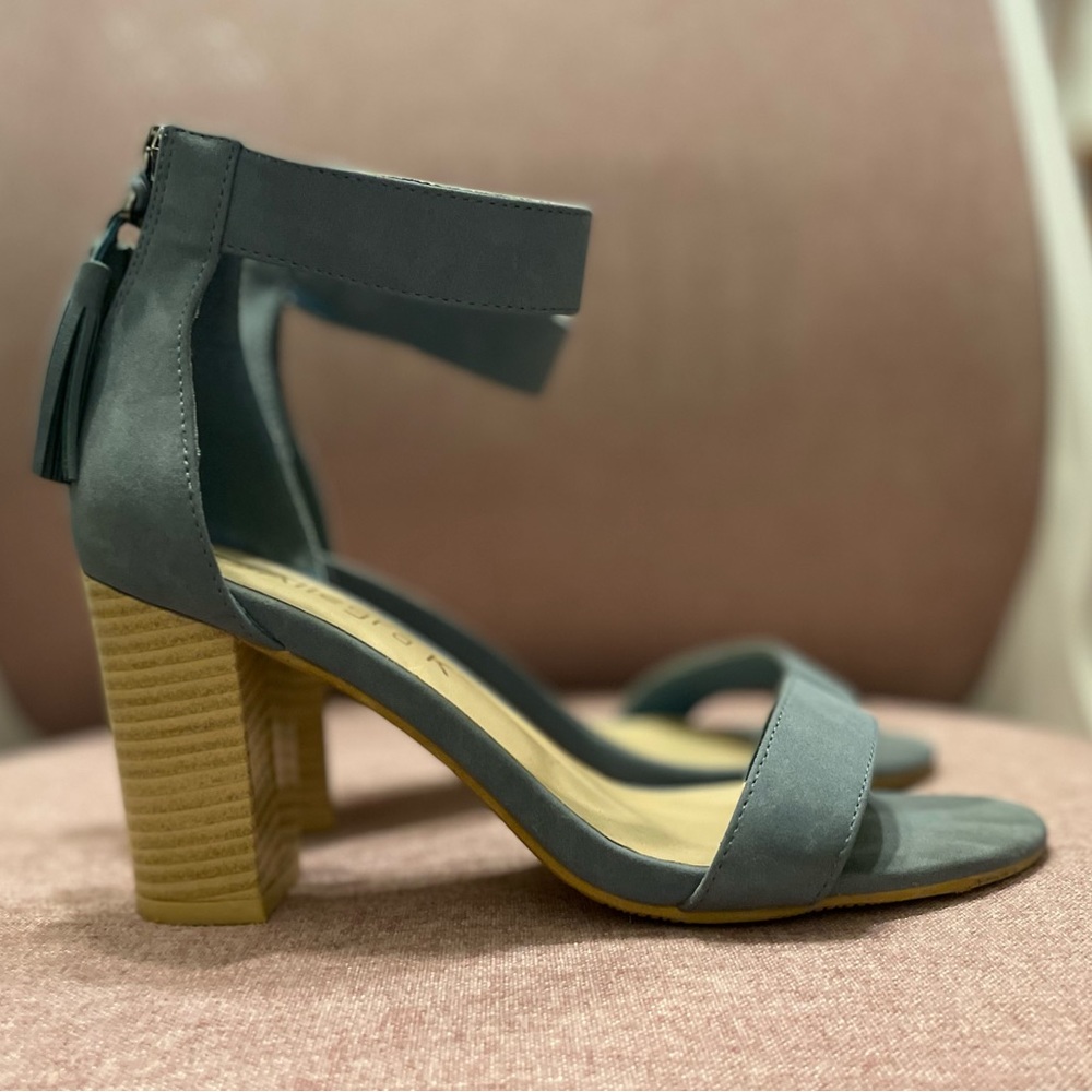 Allegra heeled sandals/heels blue suede 7.5 - Picture 3 of 5